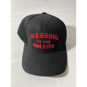 Black Trucker hat blessing of the bikers fitted cap Red Logo